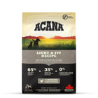 Acana Light & Fit dry dog food bag with chicken and hake, zigly pet nutrition