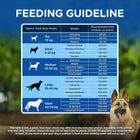 Dog feeding guideline chart by weight and breed, with German Shepherd, zigly