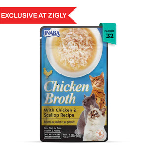 Inaba Chicken Broth Chicken & Scallop Recipe Wet Cat Food - All Breeds and Life Stages - 50g