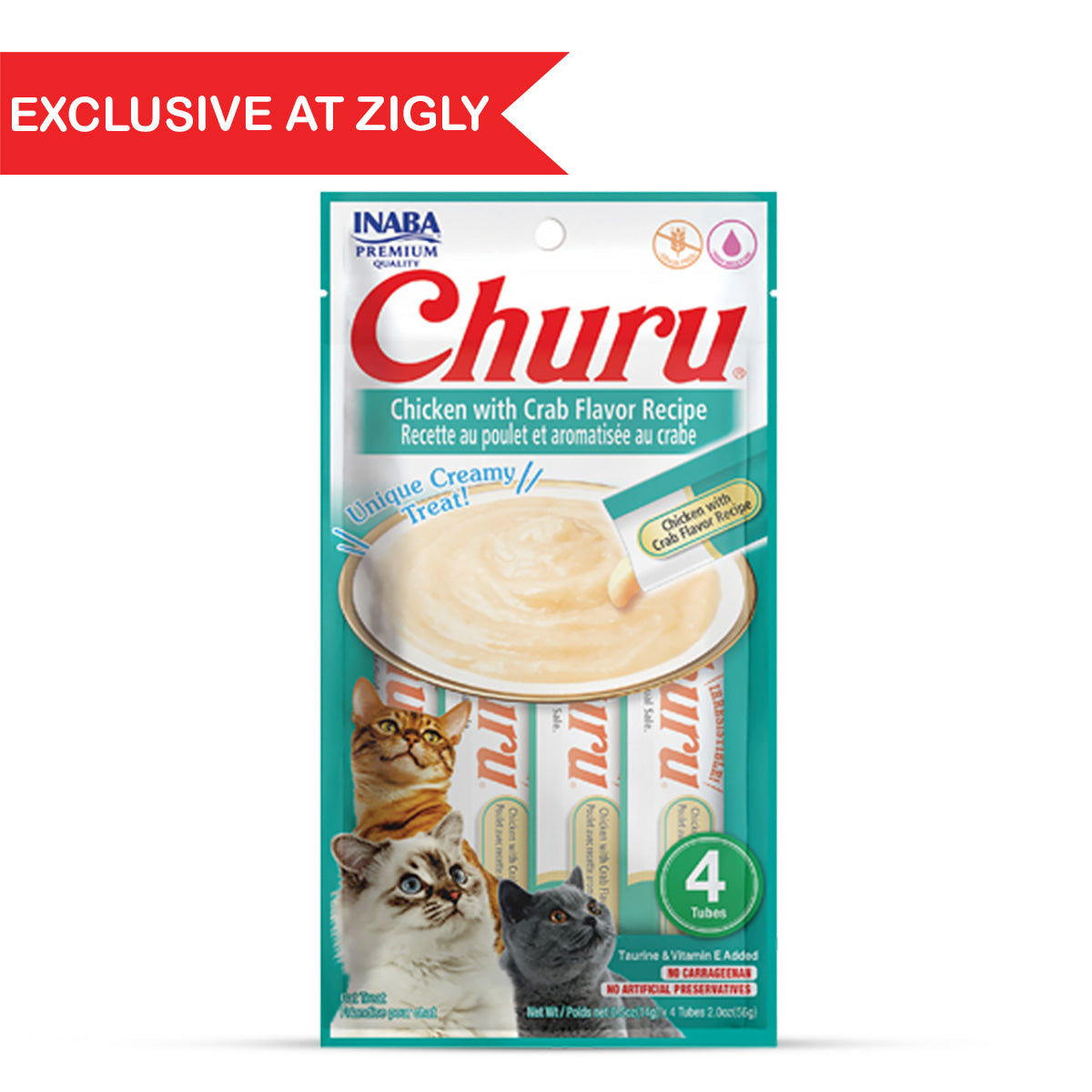 Inaba Churu Chicken With Crab Flavour Recipe Puree Cat Treat - 56g