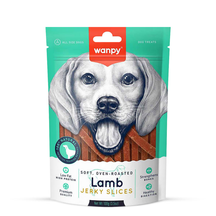 Wanpy Lamb Jerky Slices Dog Treat - 100g