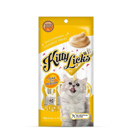 Rena Kitty Licks Tuna With Scallop Cat Treat - 60g tubes - Zigly