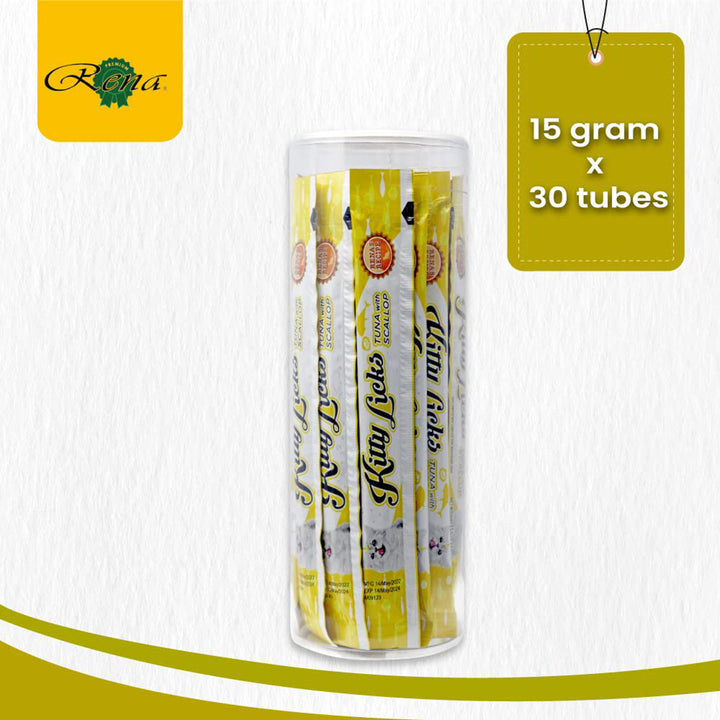 Rena Kitty Licks Tuna With Scallop Cat Treat - 15g x 30 Tubes