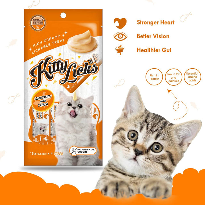 Rena Kitty Licks Chicken With Tuna Cat Treat - 60g Tubes