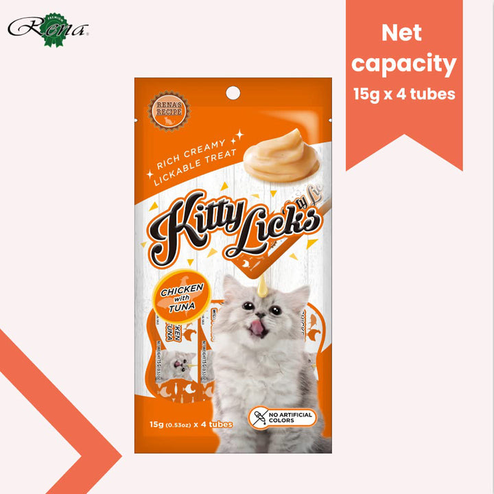 Rena Kitty Licks Chicken With Tuna Cat Treat - 60g Tubes