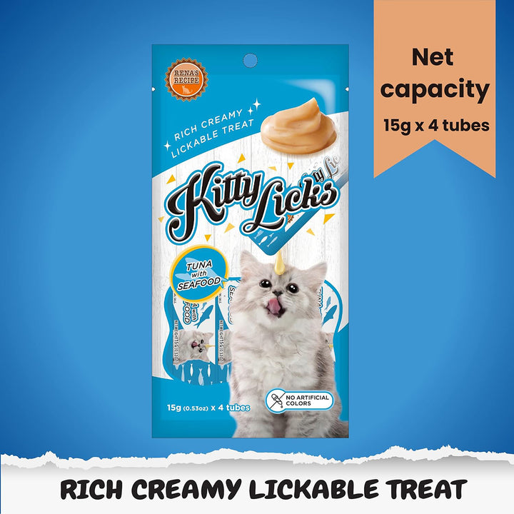 Rena Kitty Licks Tuna Seafood Cat Treat - 60g tubes