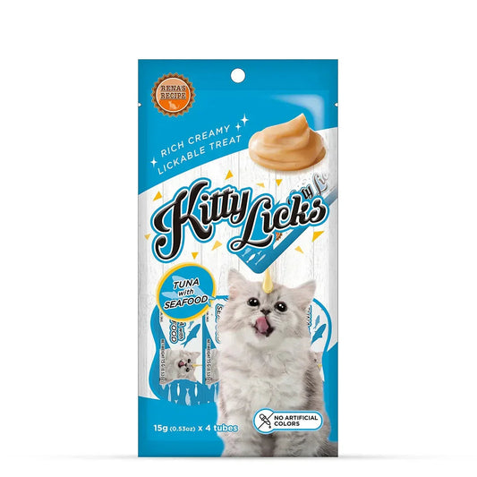 Rena Kitty Licks Tuna Seafood Cat Treat - 60g tubes - Zigly