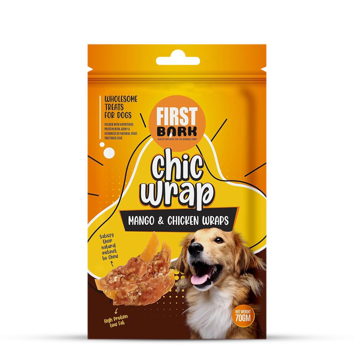 First Bark Mango & Chicken Wraps Dog Treat - 70g