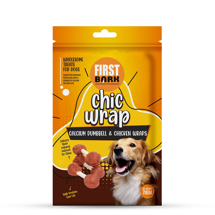 First Bark Calcium Dumbbell Chicken Wrap Dog Treat - 70g