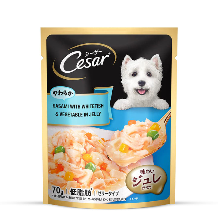 Cesar Sasami with Whitefish & Vegetables in Jelly Wet Dog Food - All Breed Adult - 70g