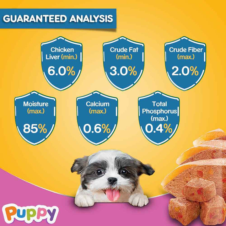 Pedigree Puppy Chicken Liver in Loaf with Vegetables - Wet Dog Food - All Breeds - 70g