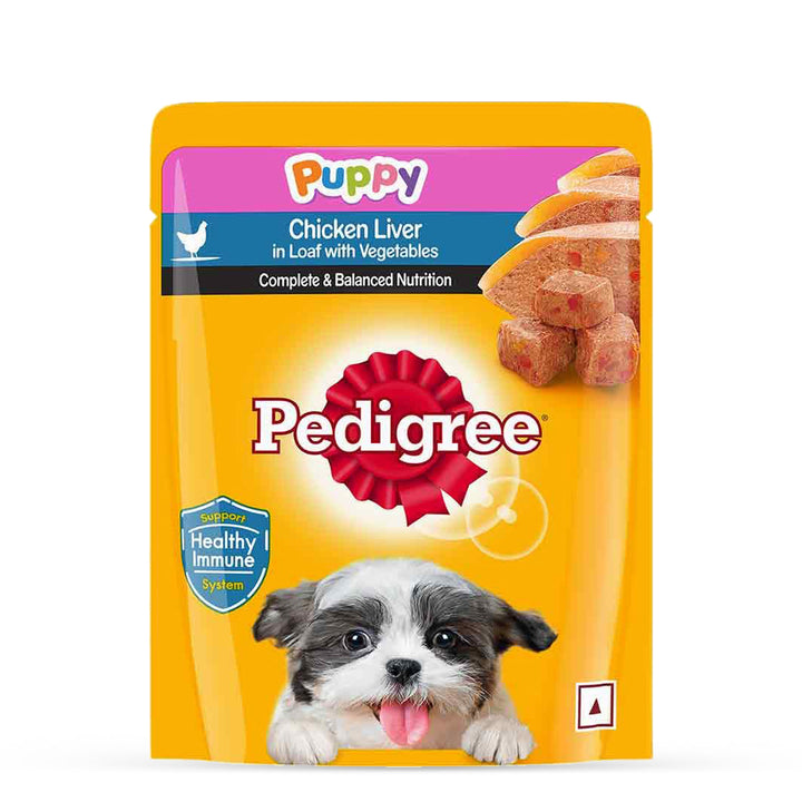 Pedigree Puppy Chicken Liver in Loaf with Vegetables - Wet Dog Food - All Breeds - 70g