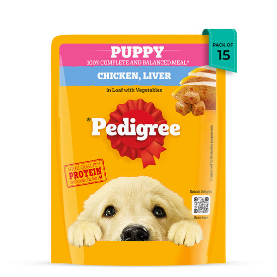 Pedigree Puppy Chicken Liver in Loaf with Vegetables - Wet Dog Food - All Breeds - 70 g