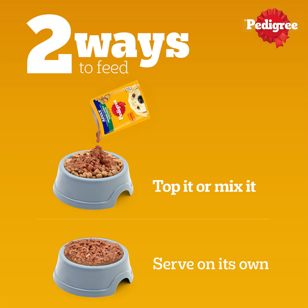 Pedigree Adult Grilled Liver Chunks In Gravy With Vegetables - Wet Dog Food - 70g