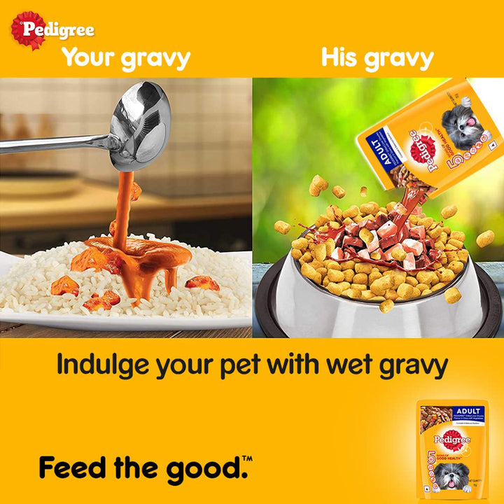 Pedigree Adult grilled Liver Chunks In Gravy With Vegetables - Wet Dog Food - 70g