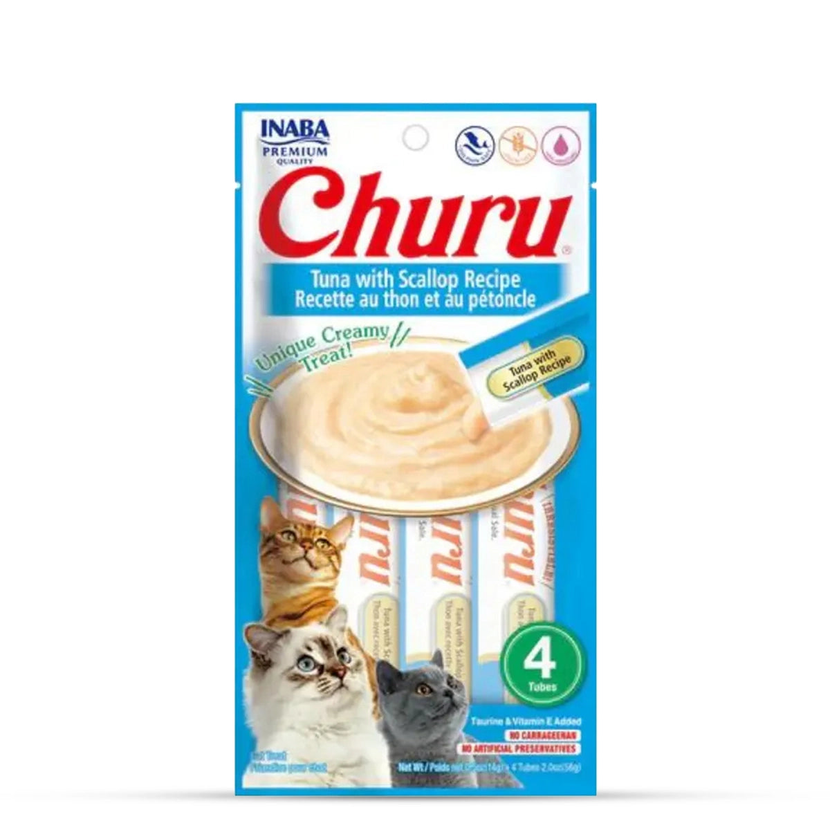 Inaba Churu Tuna With Scallop Cat Meaty Creamy Treat - 56g