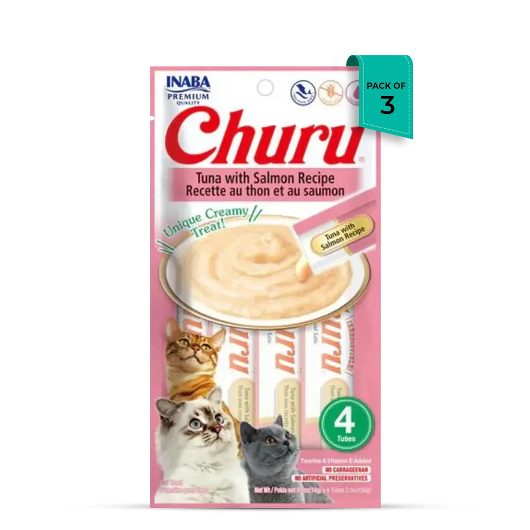 Inaba Churu Tuna with Salmon Recipe Lickable Puree Cat Treats (56g)