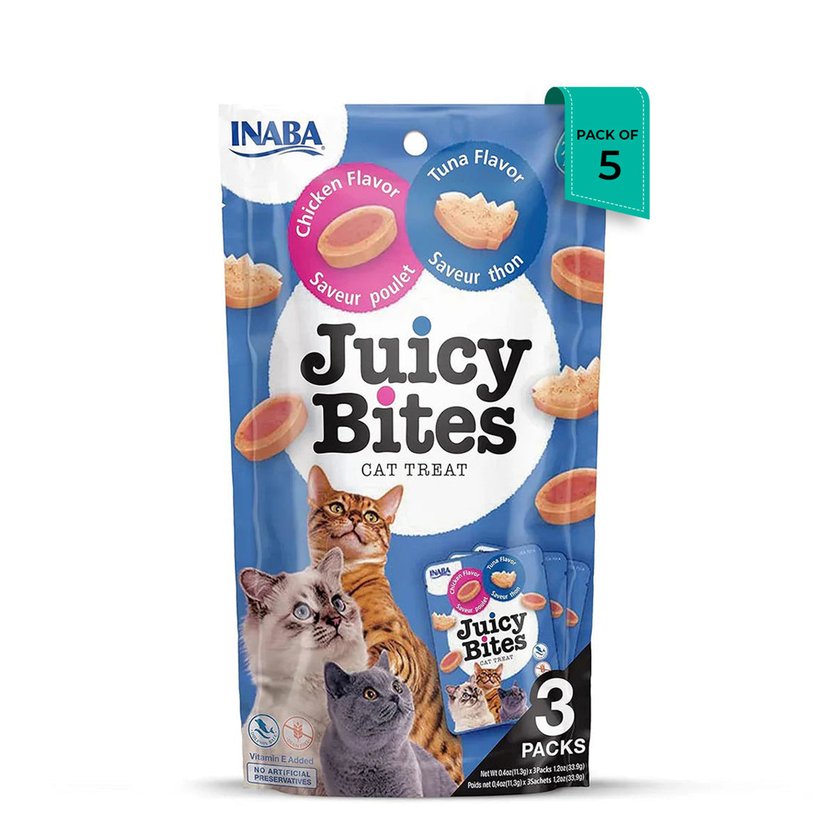 Inaba Juicy Bites Tuna n Chicken Flavor Cat Treat - 33.9gm