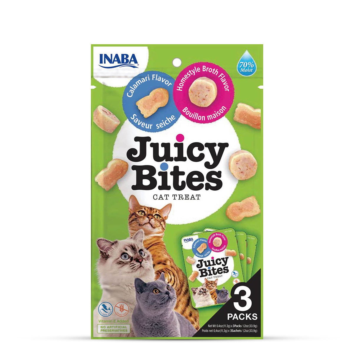 Inaba Juicy Bites Homestyle Broth N Calamari Flavor Cat Treat - 33.9gm