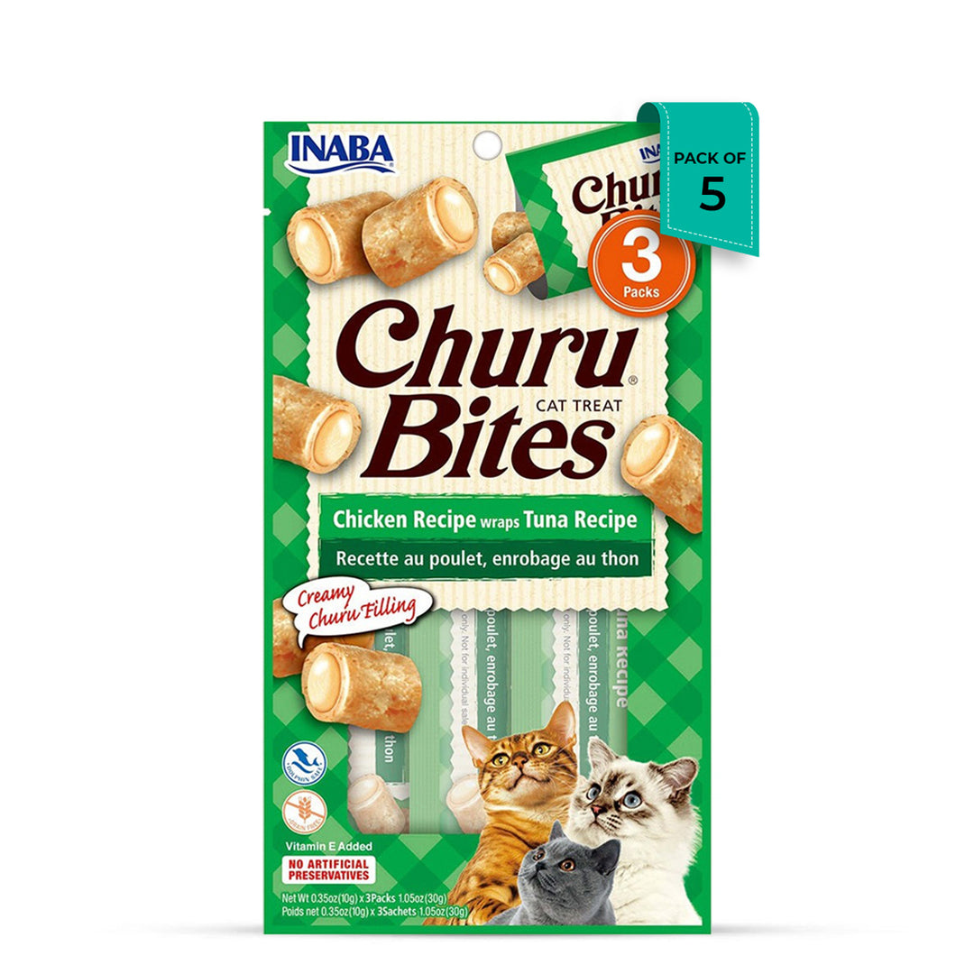 Inaba Churu Bites Tuna & Chicken Recipe Wraps Tuna Recipe Cat Treat - 30gm