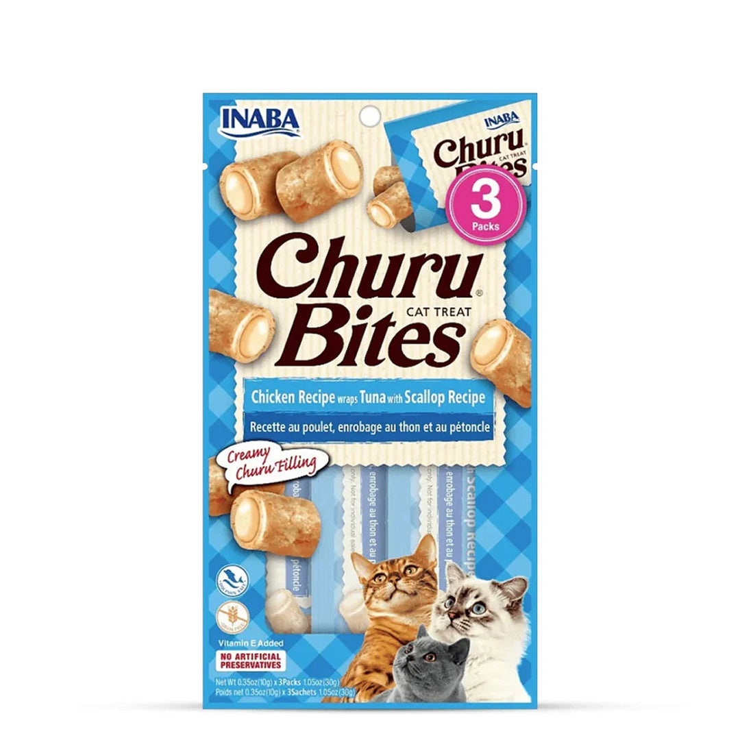 Inaba Churu Bites Tuna With Scallop Chicken Recipe Wraps Tuna With Scallop Recipe Cat Treat - 30gm