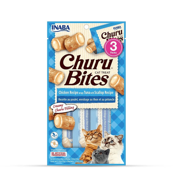 Inaba Churu Rolls Chicken Recipe Wraps Tuna With Scallop Cat Treat - 96g