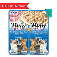 Inaba Twin Packs tuna and chicken scallop cat food in scallop broth, pack of 8 exclusive at Zigly