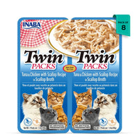 Inaba Cat Twin Packs Tuna With Chicken N Scallop Wet Cat Food - All Breeds and Life Stages - 80g