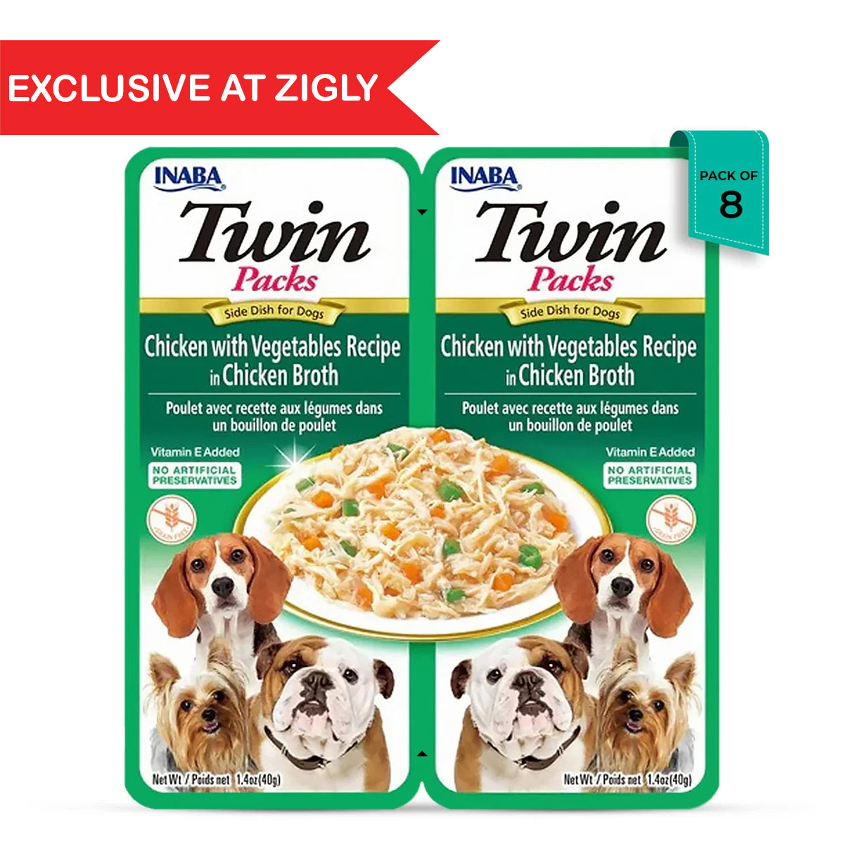 Inaba Twin Packs dog food chicken with vegetables in broth pack of 8 exclusive at zigly