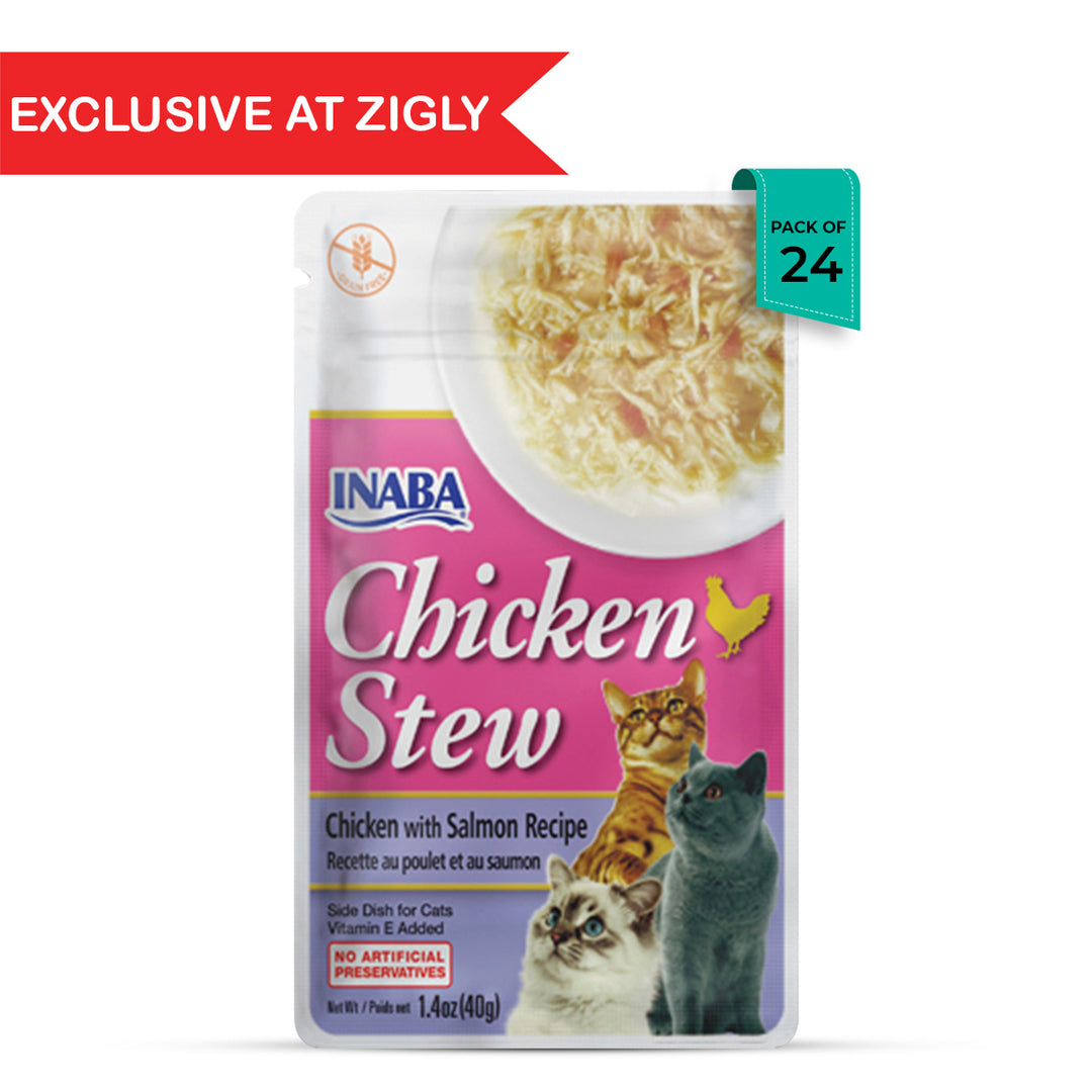 Inaba Chicken Stew Chicken n Salmon Recipe Wet Cat Food - All Breeds and Life Stages - 40g