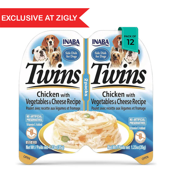 Inaba Dog Twin Cup Chicken With Vegetables n Cheese Recipe Wet Dog Food - All Breeds and Life Stages - 70g