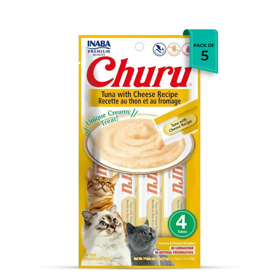 Inaba Churu Tuna With Cheese Recipe Creamy Meaty Cat Treat - 42gm