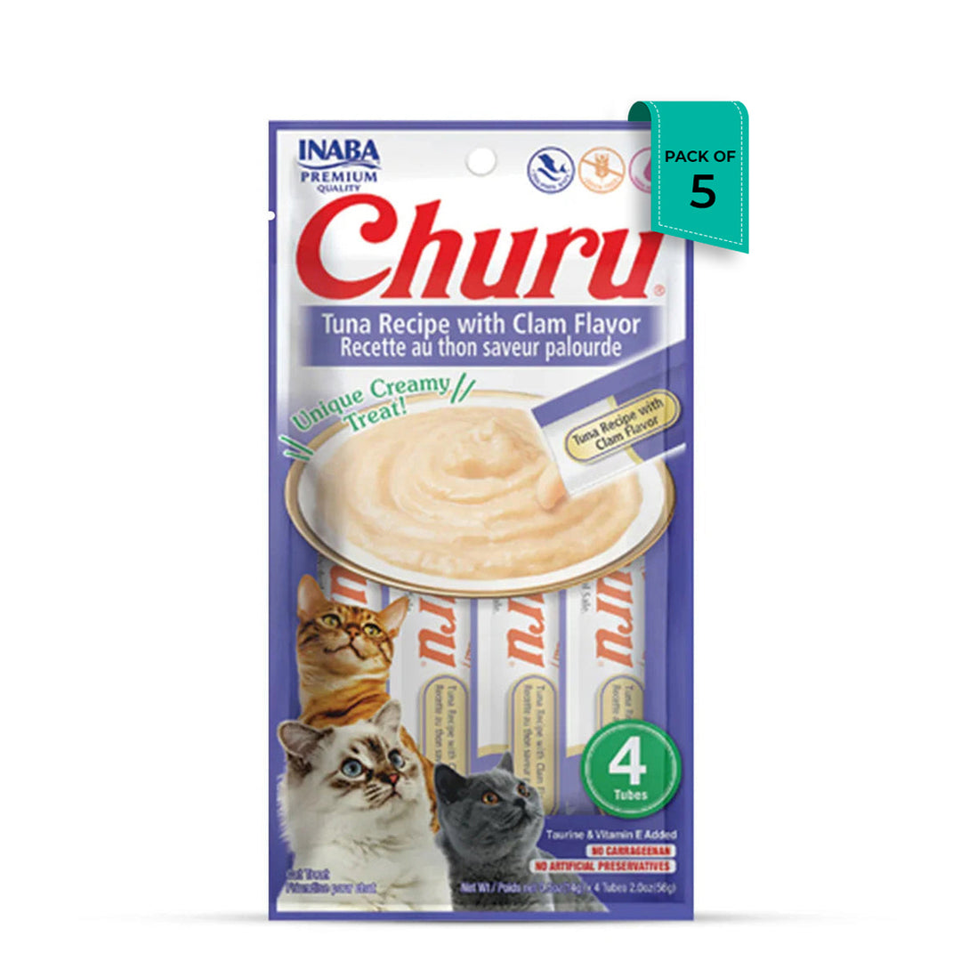 Inaba Churu Tuna Recipe With Clam Flavor Creamy Meaty Cat Treat - 42gm