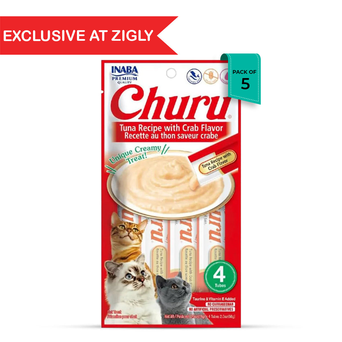 Inaba Churu Tuna Recipe With Crab Flavor Creamy Meaty Cat Treat - 42gm
