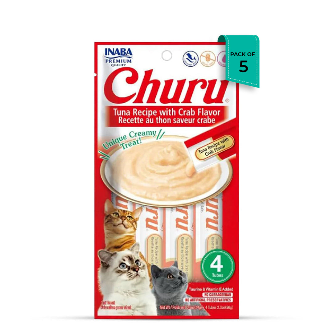Inaba Churu Tuna Recipe With Crab Flavor Creamy Meaty Cat Treat - 42gm