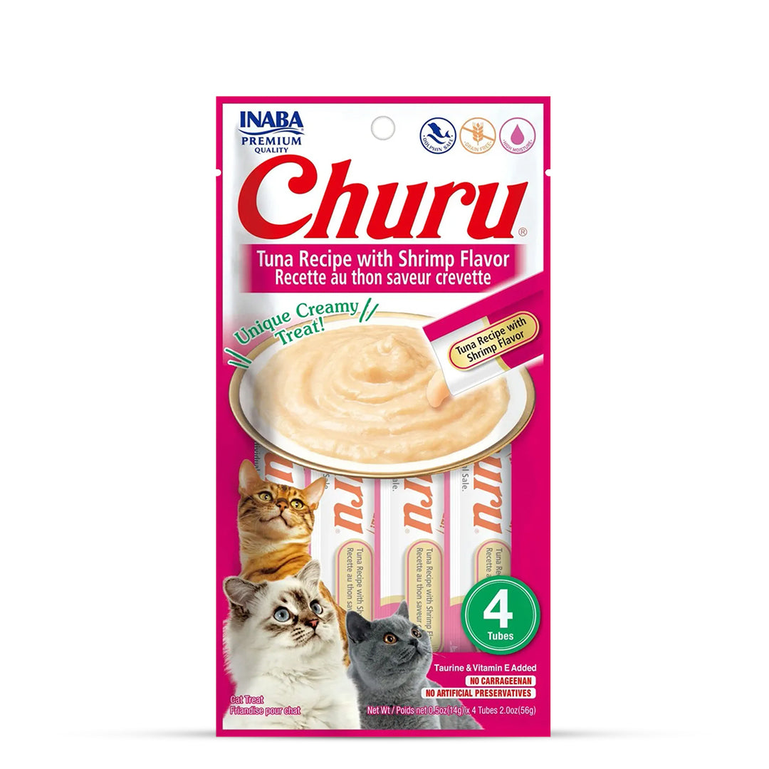Inaba Churu Tuna Recipe With Shrimp Flavor Creamy Meaty Cat Treat - 42gm