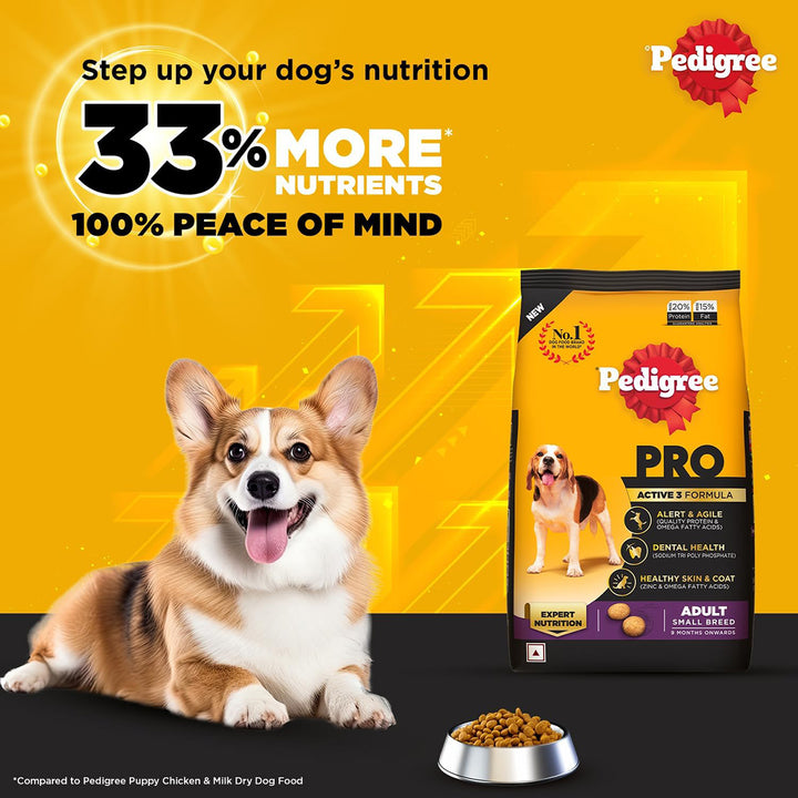 Pedigree Pro Adult Small Breed Dog Dry Food - 9 Months Above - 3kg