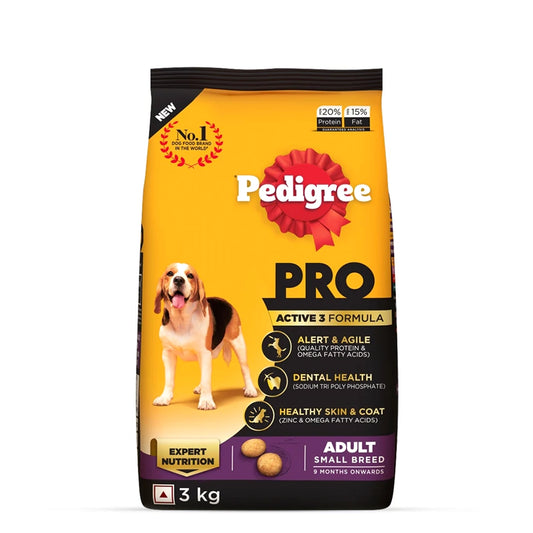Pedigree Pro Adult Small Breed Dog Dry Food - 9 Months Above - 3kg
