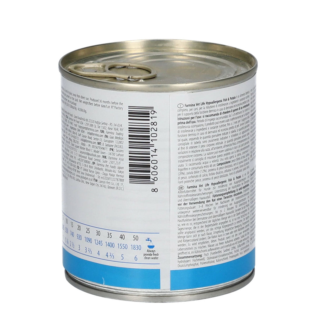 Farmina Vet Life Natural Diet Hypoallergenic Fish & Potato Wet Dog Food - All Breed Adult - 300g
