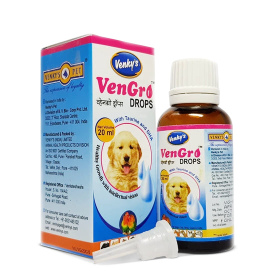 Venkys Vengro Drops Multivitamin Supplement for Puppies & Kittens - 20ml