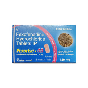 Corise Fexorise OD (Fexofenadine) 120mg Antihistamine Tablet for Dogs & Cats -  (Pack of 10 Tablets)