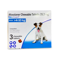 Nexgard Chewable Flea & Tick Prevention tablets for Dogs - 4 - 10kg