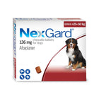 Nexgard (Afoxolaner) 136mg Chewable Flea & Tick Tablet for Dogs 25-50kg (1 Tablet)