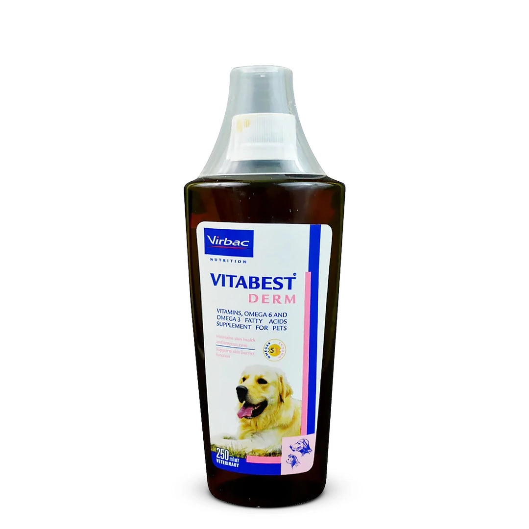 Virbac Vitabest Derm Omega 3+6 Syrup for Dogs and Cats (250ml)