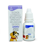 Intas Pomisol (Ofloxacin, Clotrimazole, Betamethasone & Lignocaine) Ear Drops for Dogs & Cats (15ml)