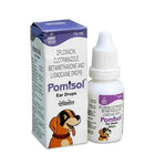 Intas Pomisol (Ofloxacin, Clotrimazole, Betamethasone & Lignocaine) Ear Drops for Dogs & Cats (15ml)