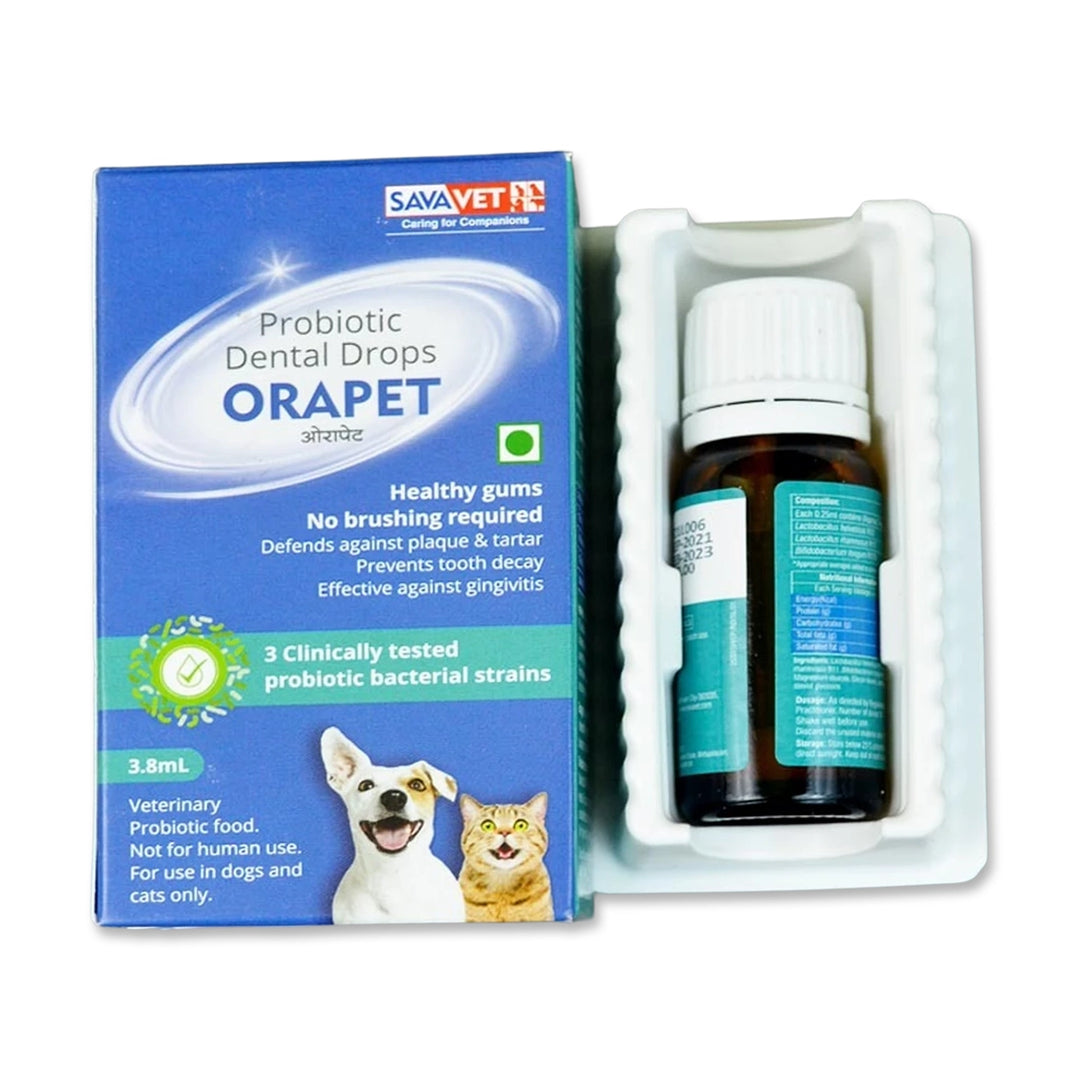 Savavet Orapet Probiotic Dental Drops for Dogs and Cats (3.8 ml)