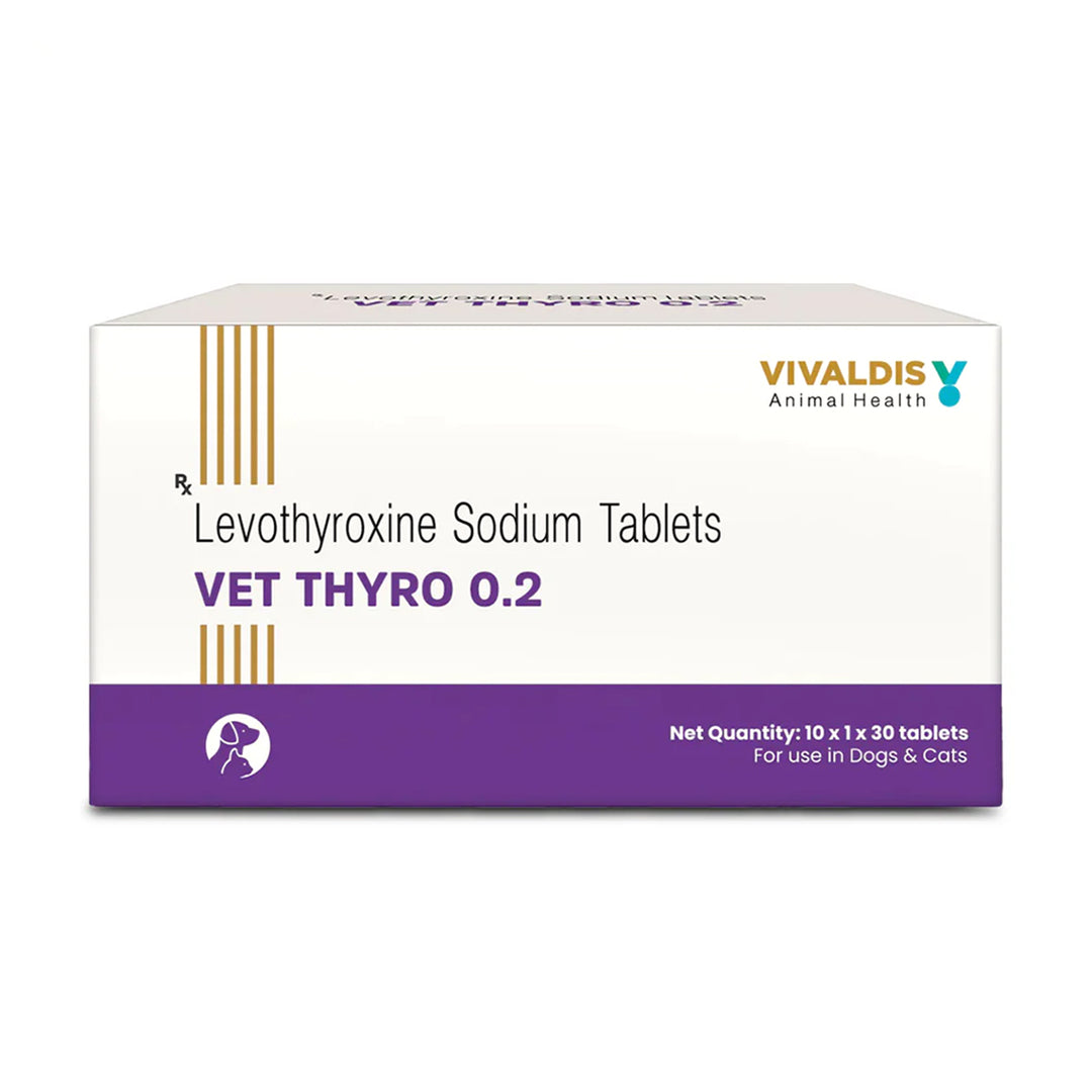 Vivaldis Vet Thyro 0.2mg Levothyroxine Sodium Tablets for Dogs & Cats - 30 Tablets