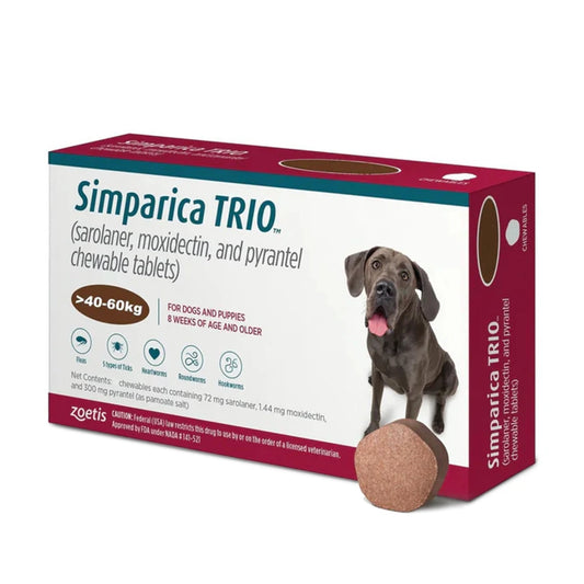 Zoetis Simparica TRIO Chewable Tablets for Dogs - 40 to 60kg