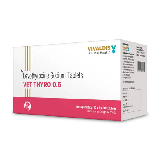 Vivaldis Vet Thyro 0.6 (Levothyroxine sodium) Tablets for Dogs and Cats - 30 Tablets